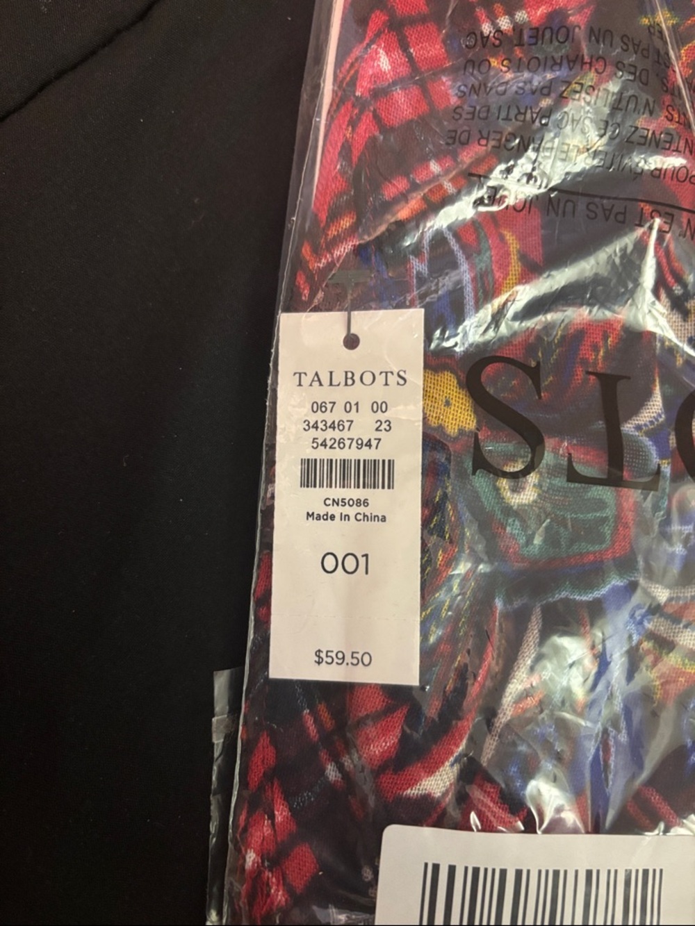 Talbots Women's Red Plaid Paisley Scarf - Picture 2 of 4